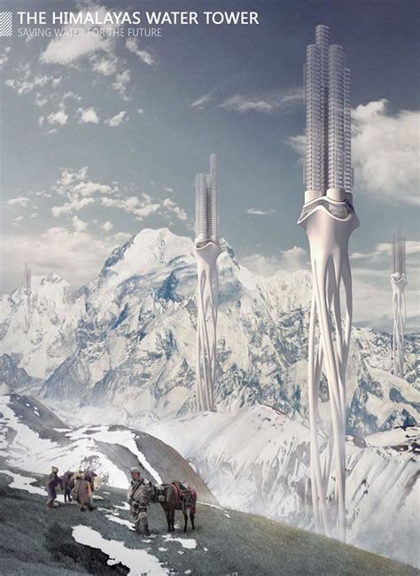Himalaya Water Tower Concept Futuristic Art Futuristic Architecture