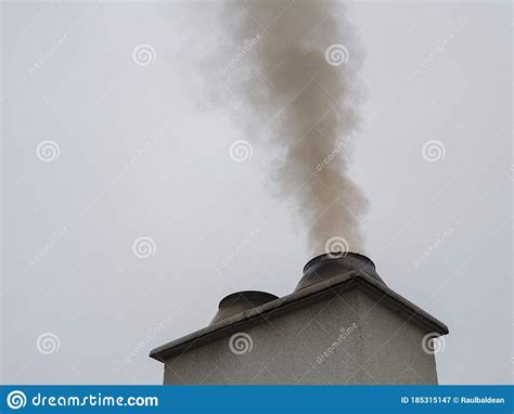 Polluting Smoke From Chimney In Dirty Environment Stock Image Image