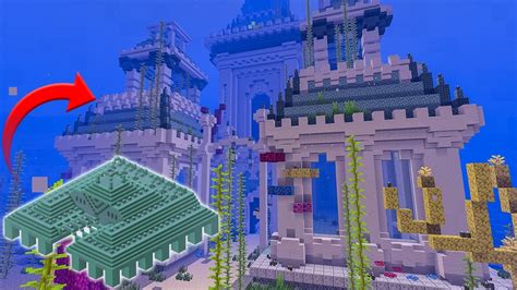 I had to drain all the water around it but now i want my base around it so i came with that idea too. Minecraft Ocean Monument Transformation | Build Timelapse ...