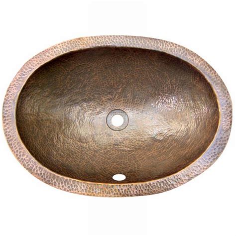 Houzer Hammerwerks Ellipse Undermount Copper 21 In 0 Hole Single Bowl