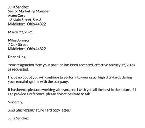 Resignation Acceptance Letter Template How To Write Tips