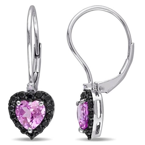 Shop Miadora Sterling Silver Created Pink Sapphire Black Spinel And