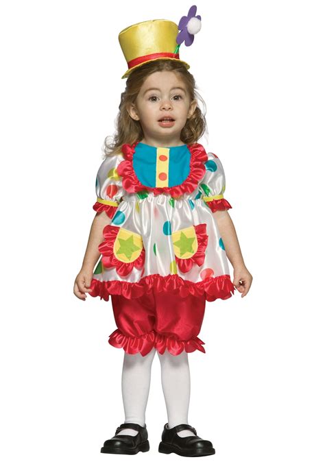 Girls Lil Clown Toddler Costume Cute Toddler Clown Costumes