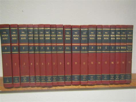 1958 Complete set of 18 WORLD BOOK ENCYCLOPEDIAS A thru Z plus study ...