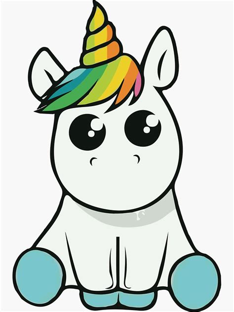 Kawaii Unicorn Sticker For Sale By Cadcamcaefea Redbubble