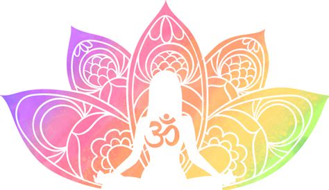 Lotus Multicoloured Yoga Symbol Flower Wall Decor Tenstickers