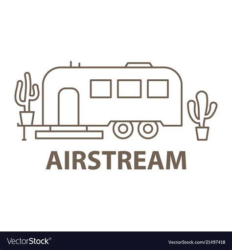Airstream In Linear Royalty Free Vector Image Vectorstock