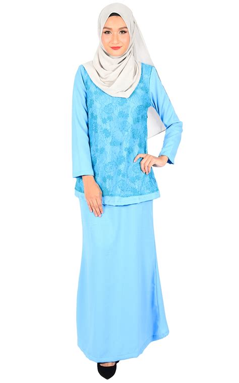 Baju kurung untuk orang gemuk. (FAMILY SET) BAJU KURUNG LACE KALINA - LIGHT BLUE - Baju ...