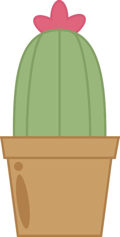 Flowering Cactus In A Brown Pot Clipart Free Download Transparent Png