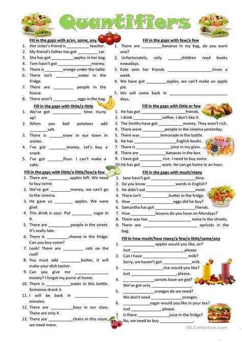 What are quantifiers in english and how do you apply them correctly when you are learning english? Noun Quantifiers Worksheet For Grade 4 - Favorite Worksheet