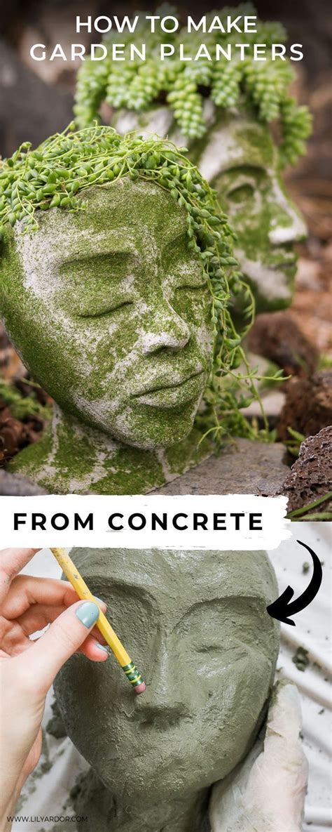 Diy Head Planter Using Concrete Garden Diys Heres How To Make Your