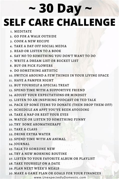 30 Self Care Challenge Ideas To Nurture Your Body Mind And Soul