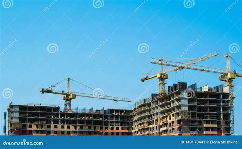 Time Lapse Construction Cranes And Workers Build A Multi Storey