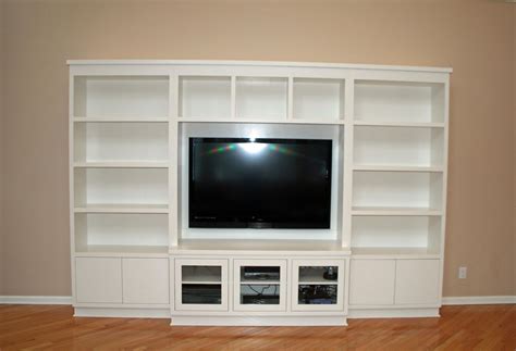 Custom Made Modern Painted Entertainment Wall Unit By Two