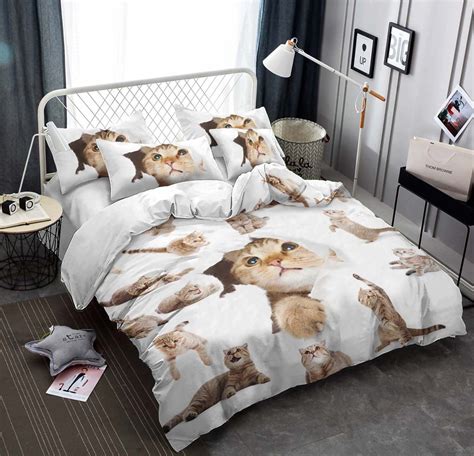 Cat Twin Queen King Cotton Bed Sheets Spread Comforter Duet Cover Bedding Sets Nwetc Kkc