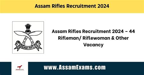 Assam Rifles Recruitment Rifleman Riflewoman Other Vacancy