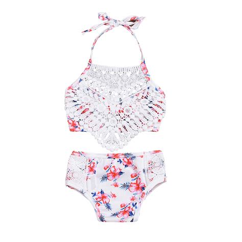 Buy Toddler Baby Girl Swimsuit Floral Lace Sling Bikini Shell Flower