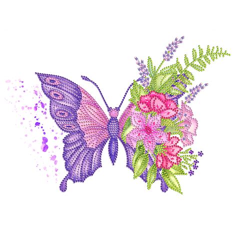 Diamond Painting Crystal Rhinestone Flower Butterfly