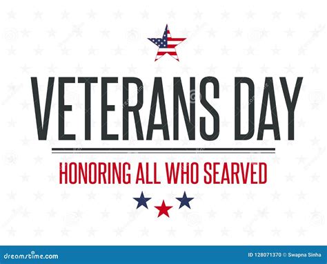 Veterans Day. Honoring All Who Served Stock Illustration - Illustration