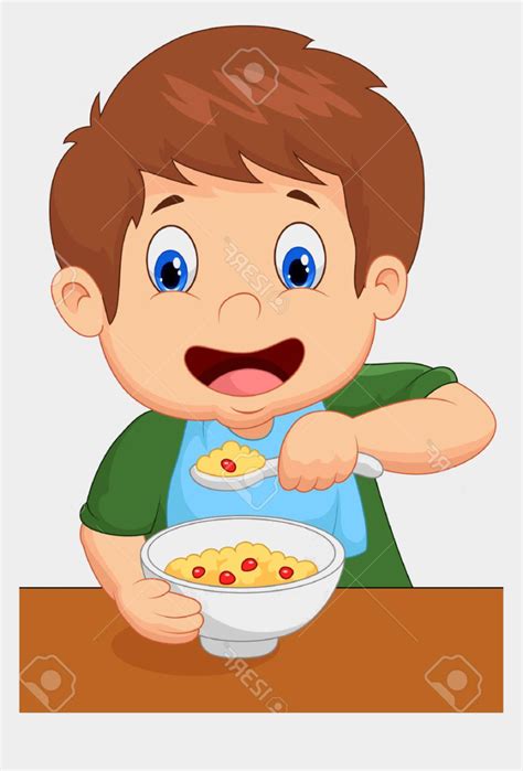 Eat Breakfast Clip Art Boy Eating Breakfast Cartoon