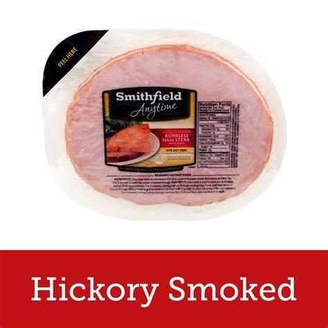 Smithfield, Boneless Cooked Hickory Smoked Ham Steak, 97% Fat-Free, .6