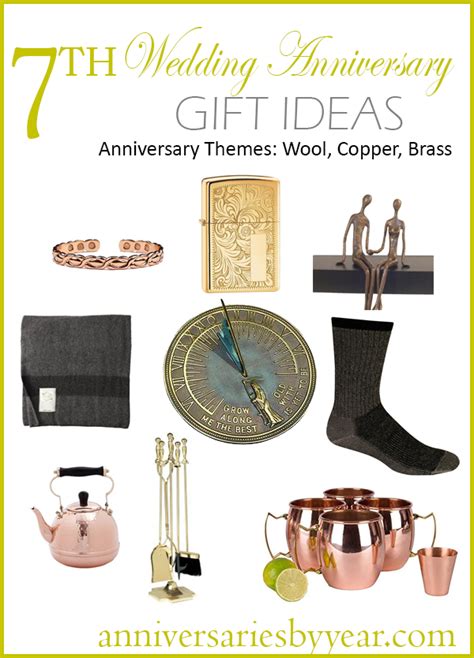 Maybe you would like to learn more about one of these? 7th Anniversary gift ideas for Wool, Copper and Brass ...