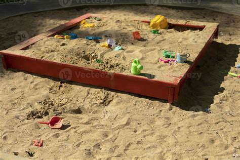 Childrens Playground With Sand Childrens Sandbox On Street Place