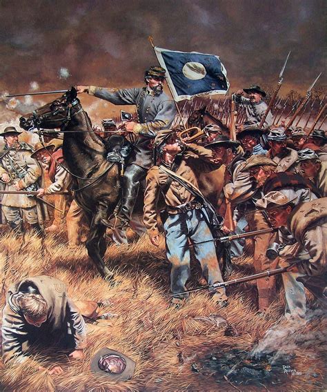 General Patrick Cleburne At The Battle Of Franklin By Rick Reeves