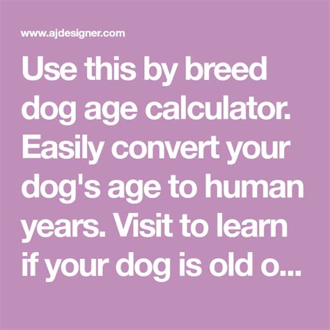 Are you younger or older than your cat? Dog Age Calculator: Convert By Breed To Human Years | Dog ...