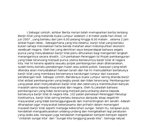 Karangan Tentang Banjir Kilat / Contoh Karangan Berita  8 karangan