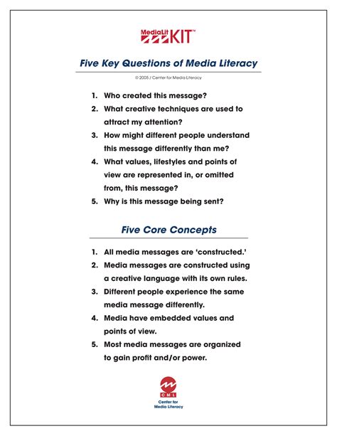 Media Literacy Guide Pms 187 U Pms 187 C 1฀ 2฀ 3฀ 4฀ 5฀ Who