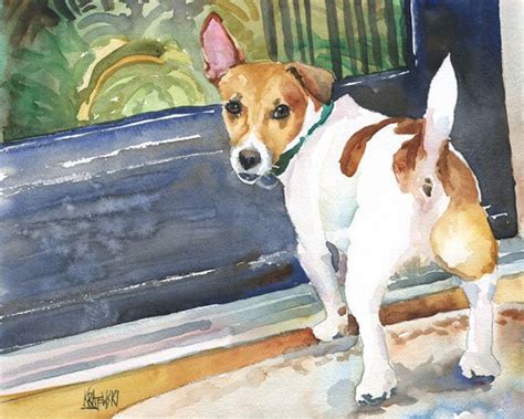 Jack Russell Terrier Art Print Of Original Watercolor Painting