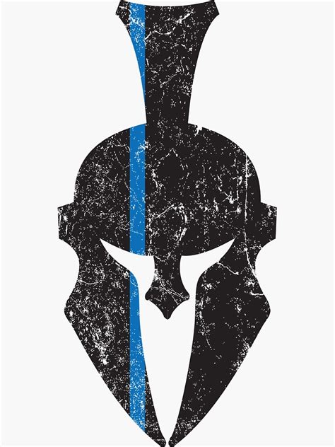 Thin Blue Line Spartan Left Chest Sticker For Sale By Mikesteez