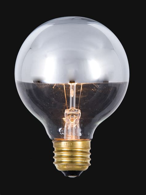 3 Inch 60 Watt Globe Clear Light Bulb With Silver Bowl 47152 | B&P Lamp ...
