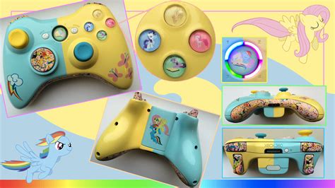 Custom Xbox 360 Controller Rainbow Dash And Fluttershy From My Little