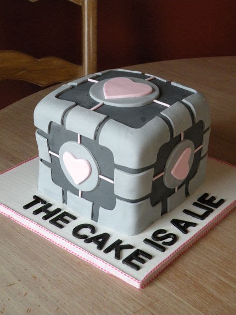 17 The Cake Is A Lie Ideas Companion Cube Portal Game Cube Cake
