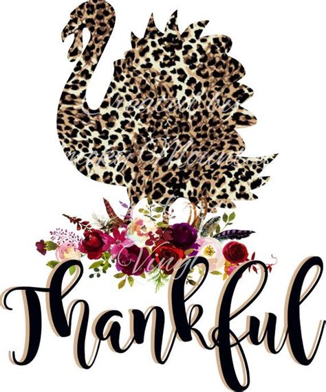 Png file included in.zip file. Leopard Turkey Thankful Thanksgiving PNG Fall Sublimation ...