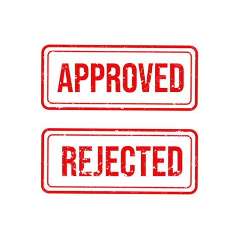 Approved Rejected Stamp Red Vector Approved Rejected Stamp Png And