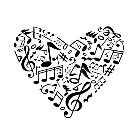 Heart With Musical Notes Inside The Concept Of Love For Music Stock