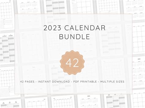 2023 Calendar Bundle Printables 2023 Yearly Calendar 2023 Etsy