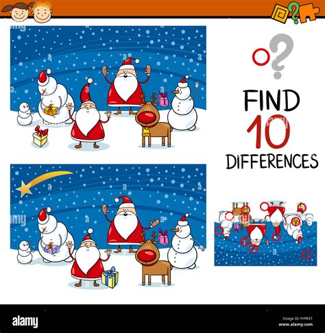 Christmas Differences Game For Kids Stock Photo Alamy