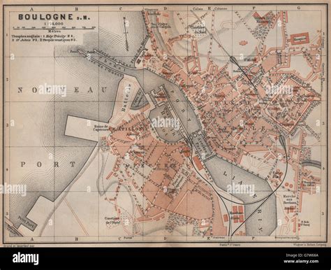 Boulogne Sur Mer Town City Plan De La Ville Pas De Calais Carte 1905