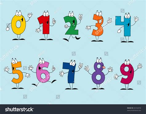 Funny Cartoon Numbers Set Stock Vector Illustration 56164378 Shutterstock