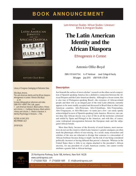 Pdf The Latin American Identity And The African Diaspora