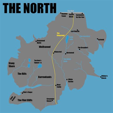 Detailed Map Of The North Westeros Maps Of The World