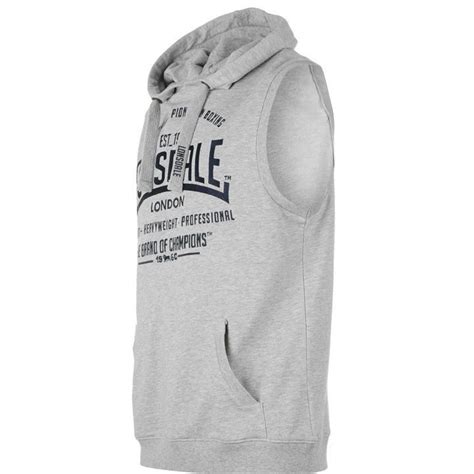 Lonsdale Boxing Sleeveless Pullover Hoody Mens Grey Hoodie Sweater
