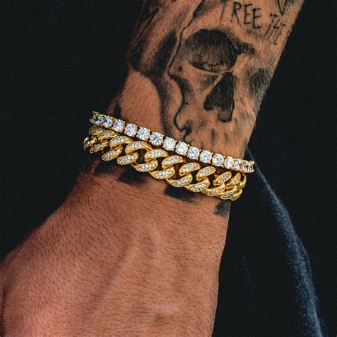 Diamond Cuban Link (10mm) + Tennis Bracelet Bundle in 2020 | Mens
