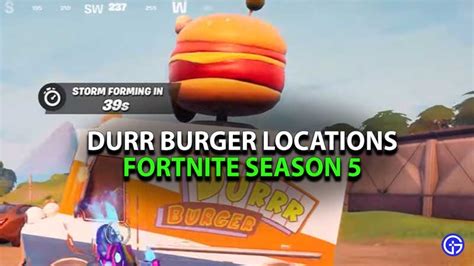 Location of durr burger head, a dinosaur, and a stone head statue locations. Durr Burger Restaurant & Food Truck Location In Fortnite ...