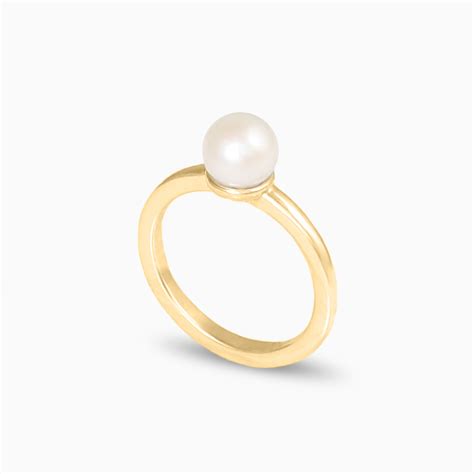 Freshwater Pearl Ring Plated With 14k Gold Bageria