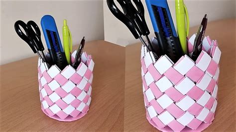 Kağıttan Masaüstü Kalemlik Yapımı How To Make Paper Pen Stand Pen
